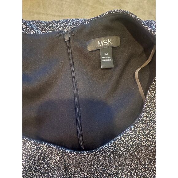 MSK Glitter Ombré Metallic Fit & Flare Dress Silver To Bronze 12 - Picture 7 of 10